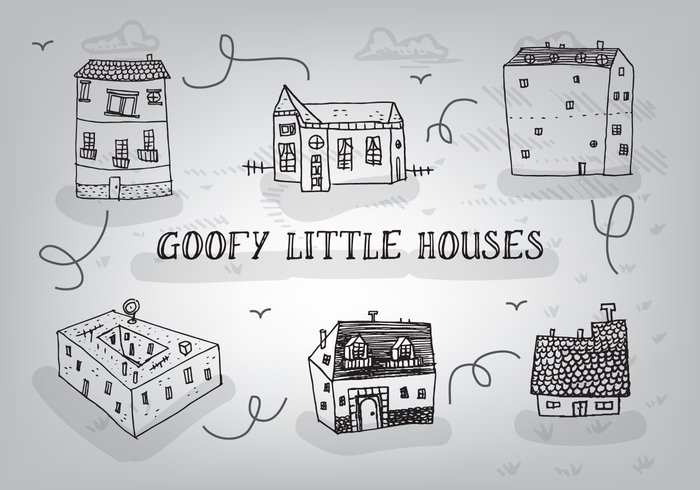 Free Hand Drawn Goofy Houses Vector Background 700x490 Free Hand Drawn Goofy Houses Vector Background