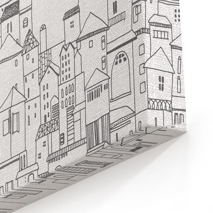 Hand Drawn Houses Black And White Vector Illustration Card, Poster 700x700 Hand Drawn Houses Black And White Vector Illustration Card, Poster