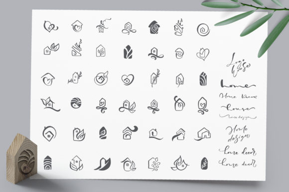 Hand Drawn Logo House Vector Elements Graphic 580x387 Hand Drawn Logo House Vector Elements Graphic
