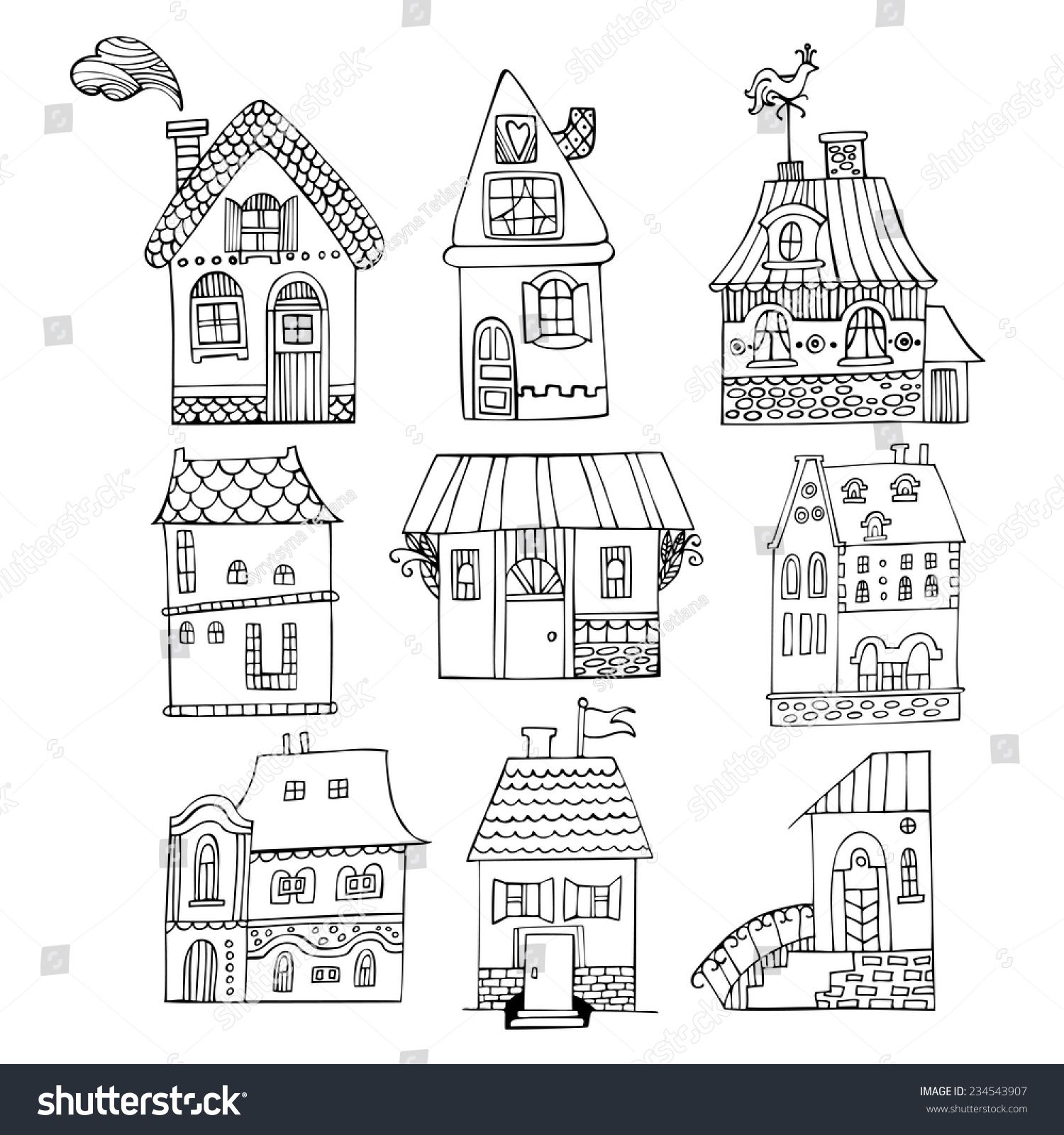 Hand Drawn Cartoon Homes Vector Illustration Projects To Try 1500x1600 Hand Drawn Cartoon Homes Vector Illustration Projects To Try
