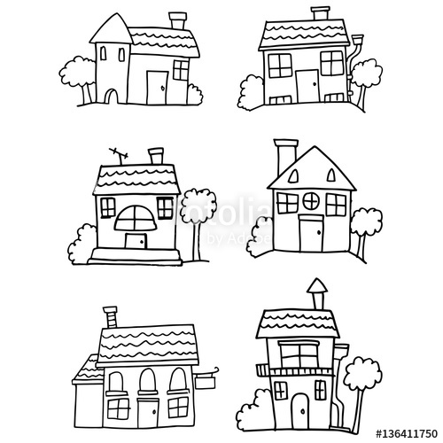 Hand Drawn House Vector Set Stock Image And Royalty Free Vector 500x500 Hand Drawn House Vector Set Stock Image And Royalty Free Vector