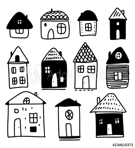 Hand Drawn House Vector Set Hand Drawn Vector Doodle Illustration 457x500 Hand Drawn House Vector Set Hand Drawn Vector Doodle Illustration