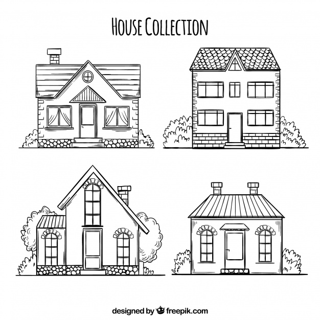 Pack Of Hand Drawn Houses Vector Free Download 626x626 Pack Of Hand Drawn Houses Vector Free Download