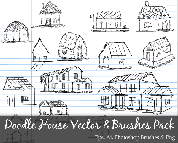 Scribble Series Doodle House Vector And Photoshop Brushes Pack 600x482 Scribble Series Doodle House Vector And Photoshop Brushes Pack