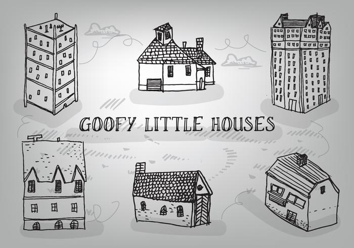 Free Hand Drawn Goofy Houses Vector Background 700x490 Free Hand Drawn Goofy Houses Vector Background