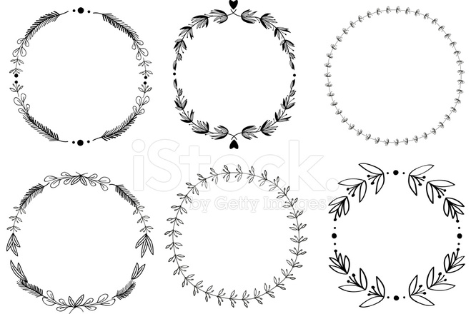659x440 Set Of Hand Draw Vector Victory Laurel Wreaths Stock Vector