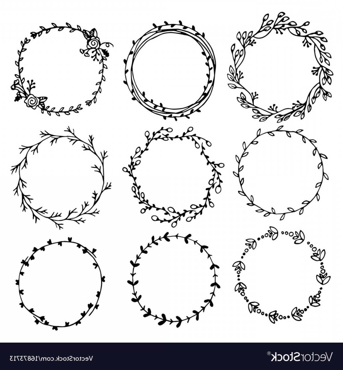 1200x1296 Vector Laurels Hand Drawn Line Hoodamath