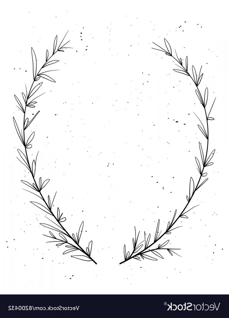 932x1296 Hand Drawn Decorative Laurel Wreath Vintage Design Vector