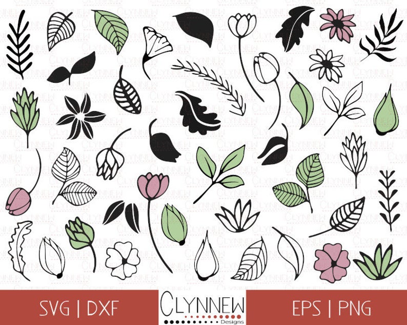 794x635 Leaves Designs Vector Leaves Clipart Hand Drawn Leaf Etsy