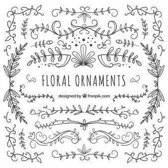 338x338 Collection Of Hand Drawn Leaf Ornament Floral How To Draw