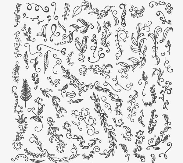 600x535 Colorful Hand Drawn Leaves