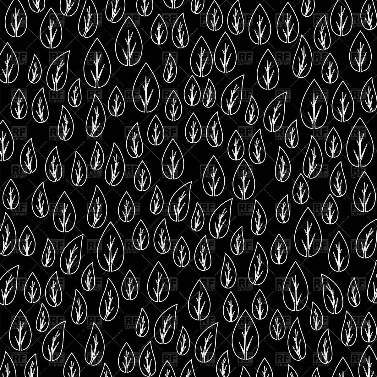 1200x1200 Cute Hand Drawn Leaves Background Vector Image Of Backgrounds