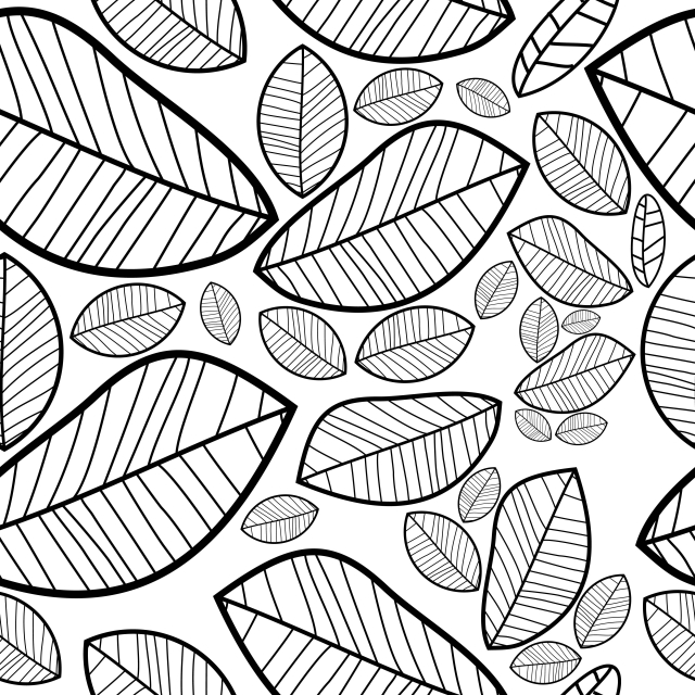 640x640 Hand Drawing Leaves Shading Seamless Autumn Pattern, Background