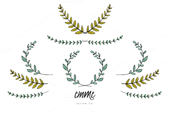 580x386 Hand Drawn Branches And Leaves