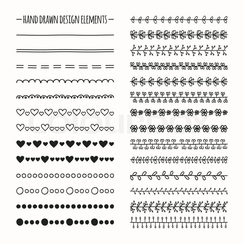 800x800 Hand Drawn Vector Line Border Set And Stock Vector Colourbox