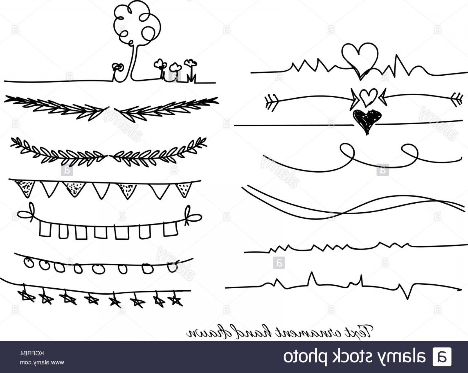 1560x1242 Stock Image Text Ornament Hand Drawn Lines And Dividers Vector