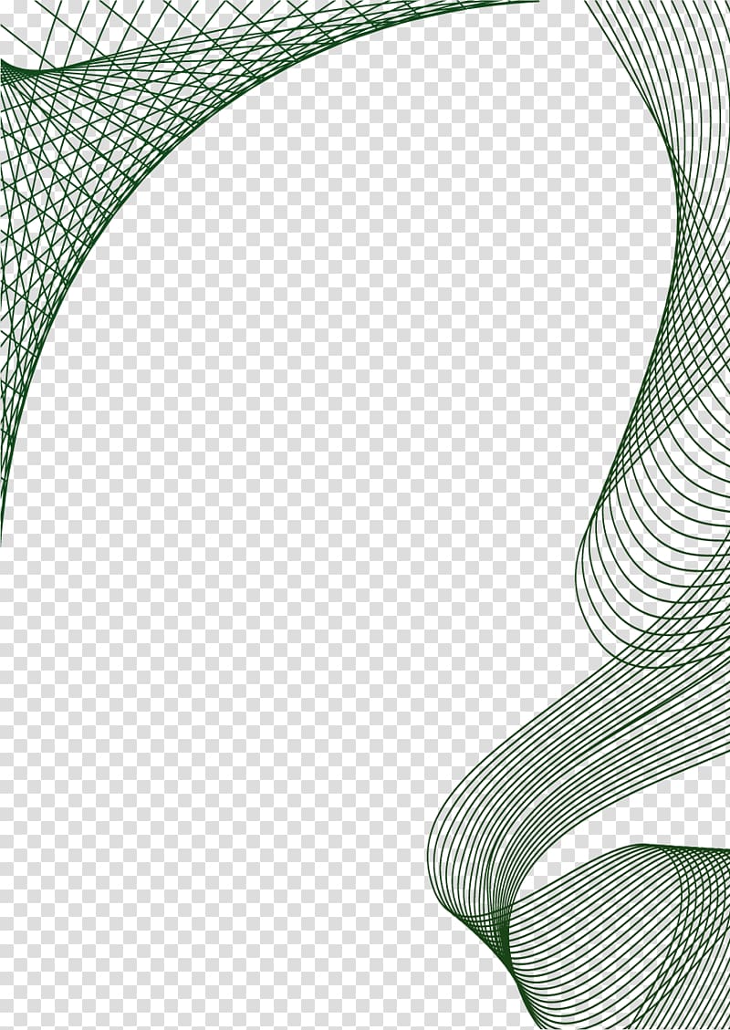 800x1129 Green Thread Lines Illustration, Line Euclidean Hand Drawn Line