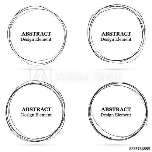 500x500 Set Of Abstract Hand Drawn Circles For Your Design Scribble