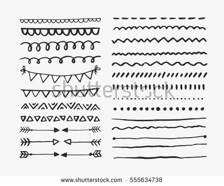 450x373 Set Of Hand Drawn Lines And Dividers Vector Doodle Design