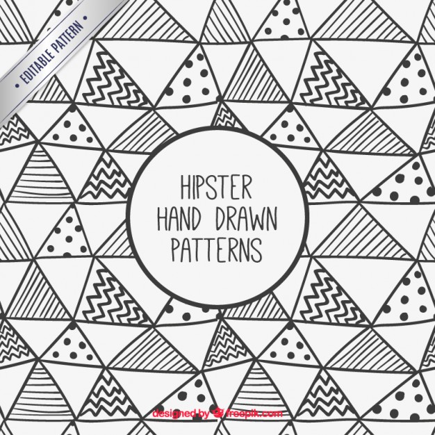626x626 Hand Drawn Hipster Triangles Pattern Vector Free Download