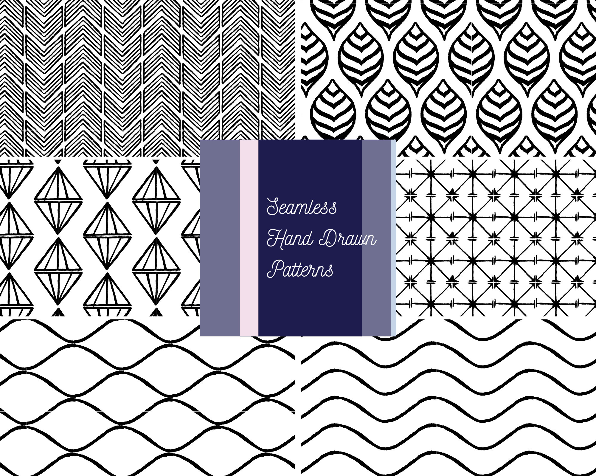 2000x1597 Seamless Hand Drawn Vector Patterns