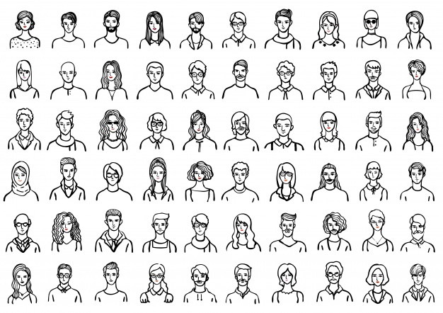 626x442 Hand Drawn People Avatar Collection Vector Free Download