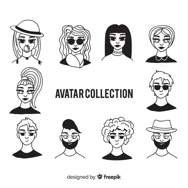 626x626 Hand Drawn People Avatar Pack Free Vector Freepik People