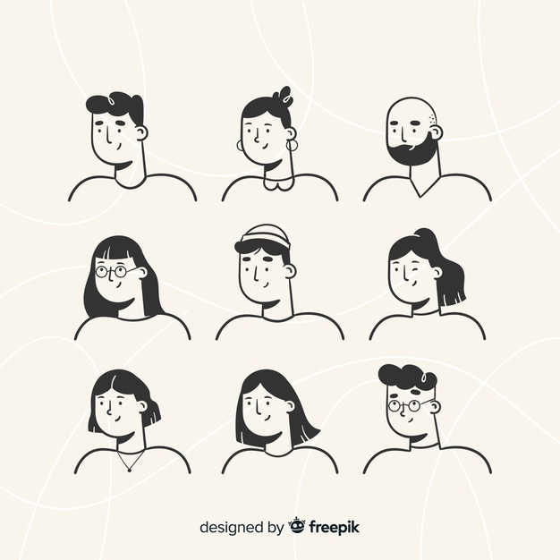 626x626 Hand Drawn People Avatar Pack Vector Free Download