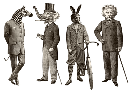 500x350 Hand Drawn People Elements Retro Vector Free Download