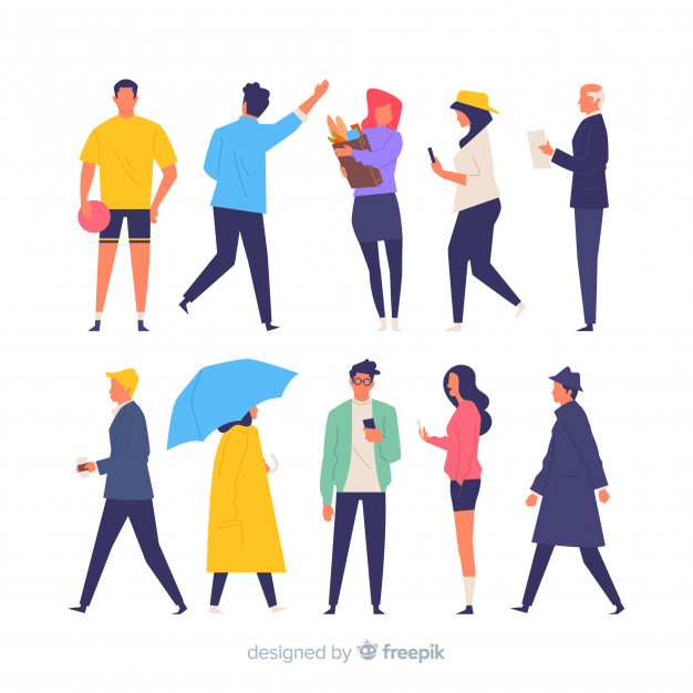 626x626 Colorful Hand Drawn People Doing Different Actions Vector Free