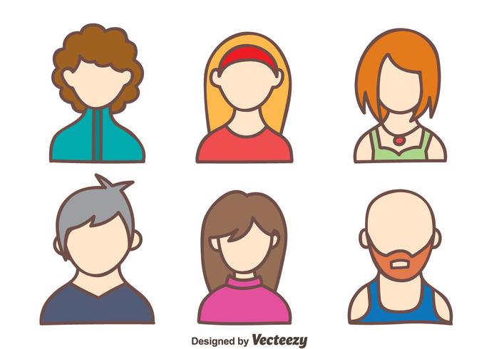 700x490 Hand Drawn People Avatar Vector