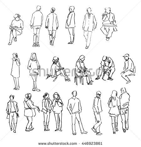 450x470 Hand Drawing People Sketch Collection, Vector Illustration