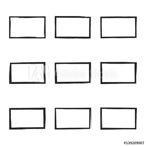 500x500 Set Hand Drawn Rectangle, Photo, Foto Frame Text Box From Smears