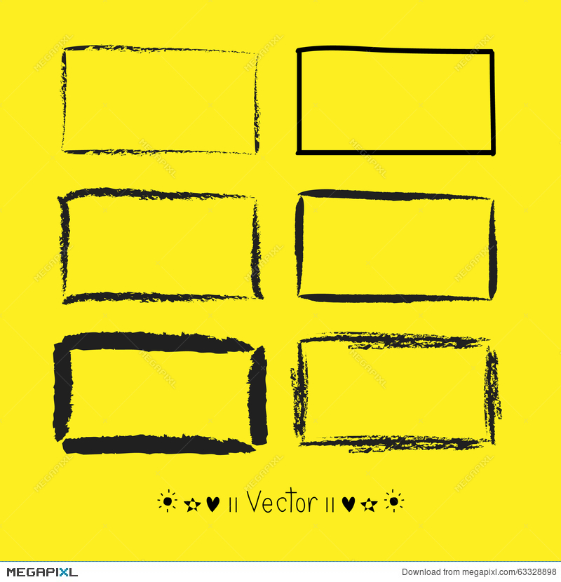 800x830 Vector Set Hand Drawn Rectangle, Felt Tip Pen Objects Text Box