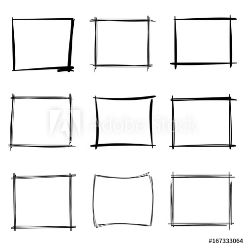 500x500 Hand Drawn Rectangle, Text Box And Frames