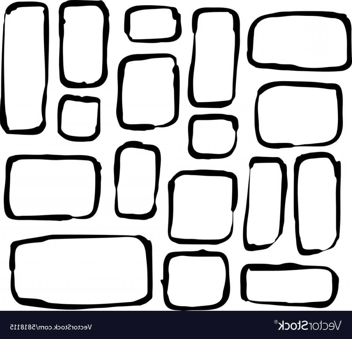 1200x1153 Hand Drawn Round Corner Rectangle And Square Shape Vector