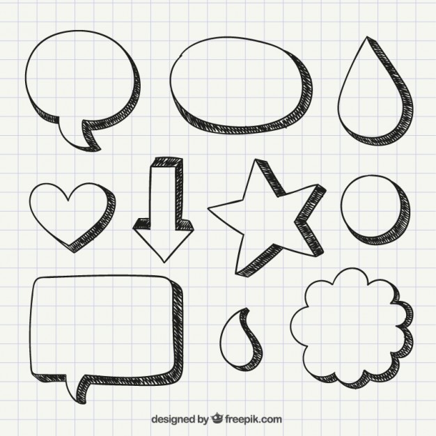 626x626 Hand Drawn Bubbles Speech And Shapes Vector Free Download