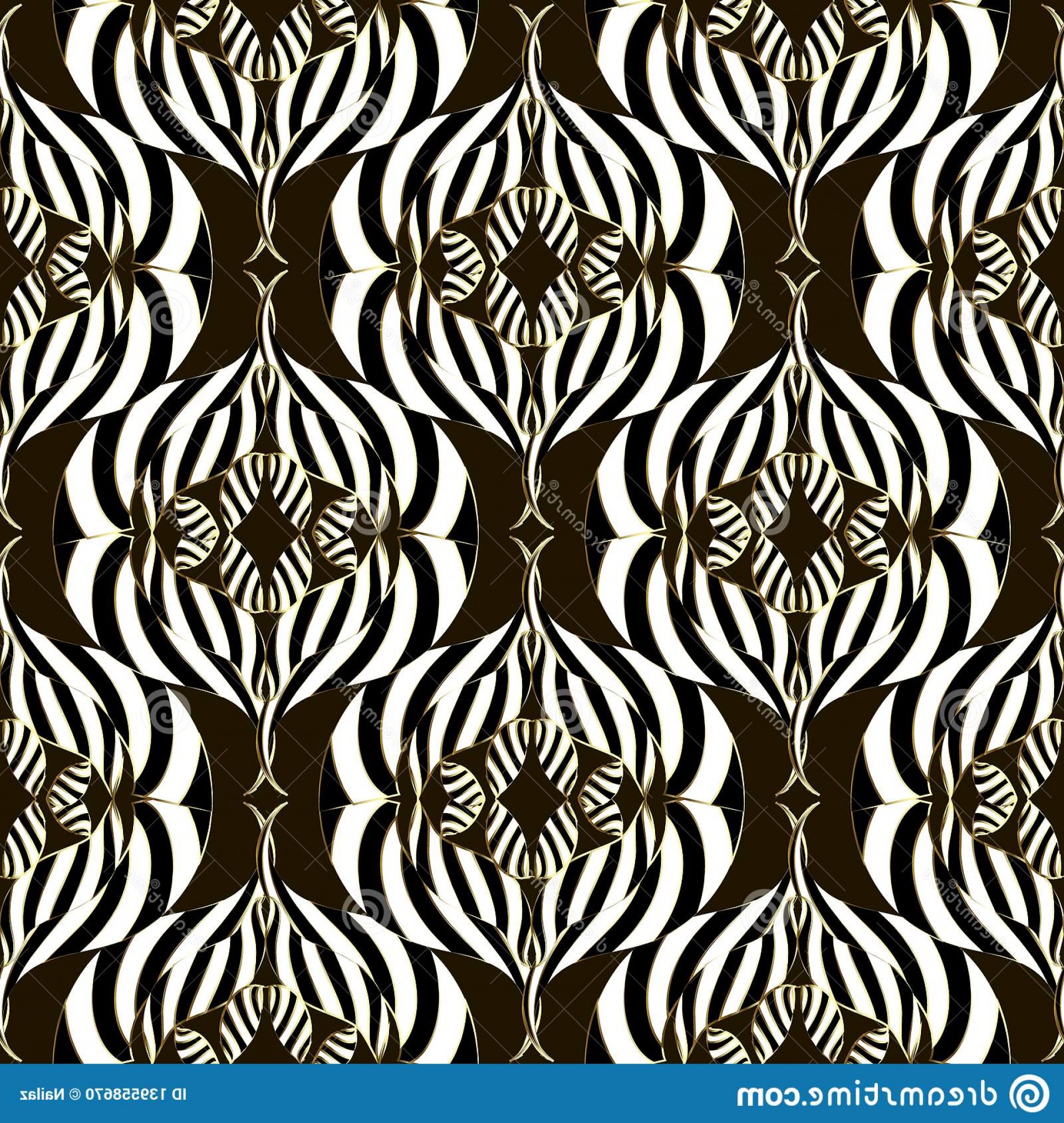 1920x2026 Ornamental Striped Shapes Vector Seamless Pattern Hand Drawn