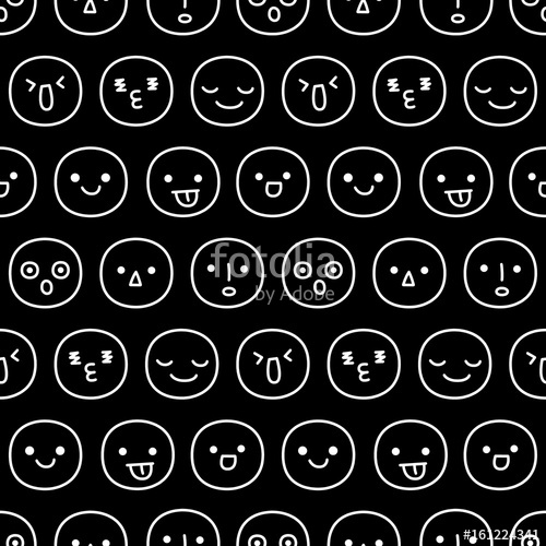500x500 Hand Drawn Smiley Faces Seamless Pattern Stock Image And Royalty