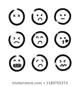260x280 Hand Drawn Emojis Faces Doodle Vector Illustration Baby