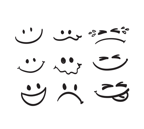 Hand Drawn Smiley Face Vector at Vectorified.com | Collection of Hand ...