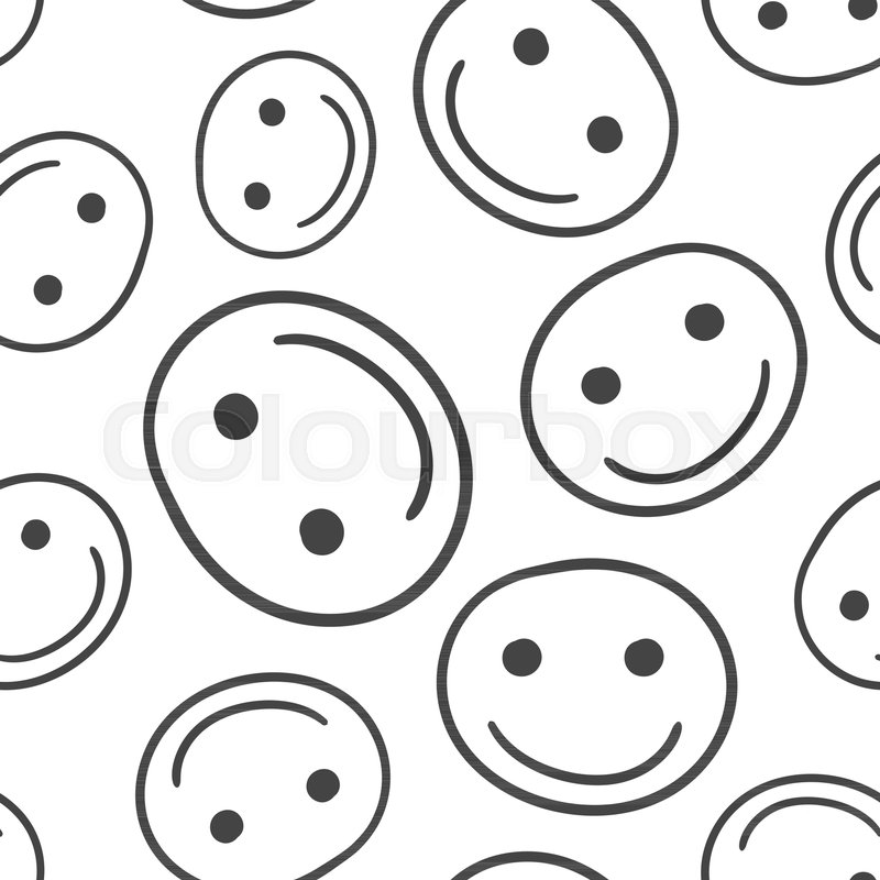 800x800 Hand Drawn Smiley Face Seamless Stock Vector Colourbox