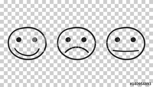 500x286 Hand Drawn Smiley Icon Emotion Face Vector Illustration In Flat