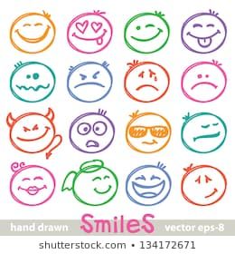 260x280 Set Of Hand Drawn Smiles On White Background Baby How To Draw