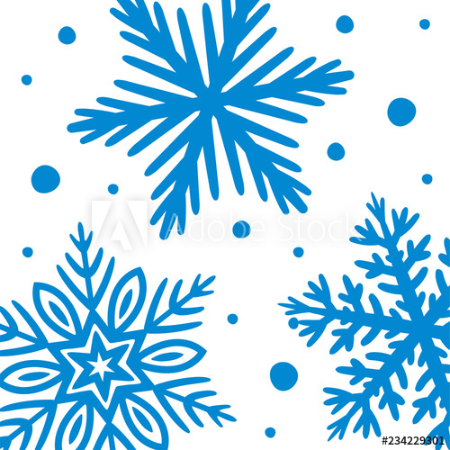 Square Background With Hand Drawn Snowflakes, Vector 500x500 Square Background With Hand Drawn Snowflakes, Vector