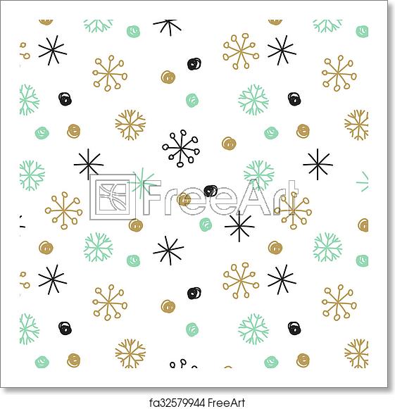 Free Art Print Of Vector Background With Hand Drawn Snowflakes 561x581 Free Art Print Of Vector Background With Hand Drawn Snowflakes