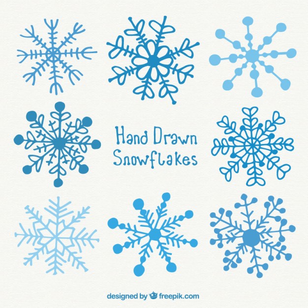 Hand Drawn Blue Snowflakes Vector Premium Download 626x626 Hand Drawn Blue Snowflakes Vector Premium Download