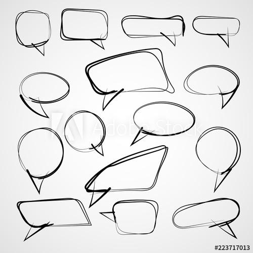 500x500 Hand Drawn Speech Bubbles Vector Illustration