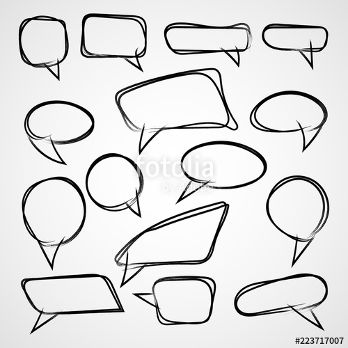 500x500 Hand Drawn Speech Bubbles Vector Illustration Stock Image