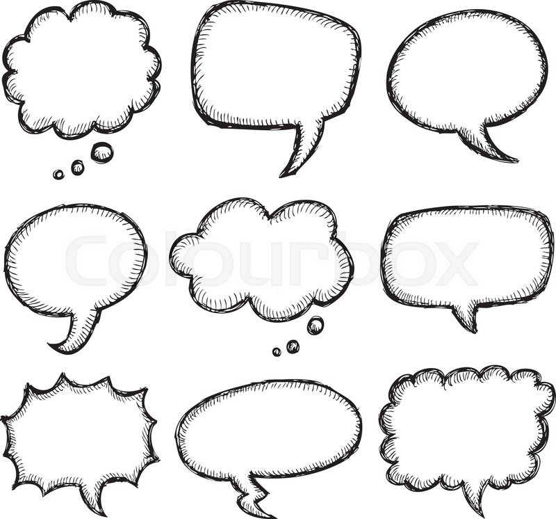 800x746 Hand Drawn Comic Speech Bubble Set Stock Vector Colourbox